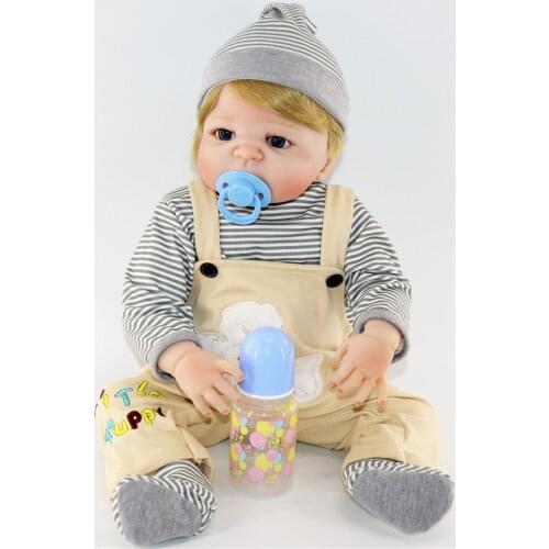 NPKCOLLECTION Brand 23"bebe dolls reborn boy lifelike full body silicone reborn baby dolls toys for children gift bathe toy doll