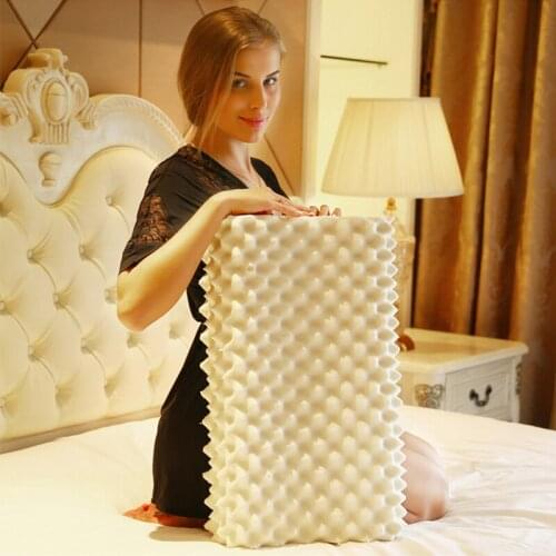 Latex Pillow 100% Thailand Natural Talalay Process Low & High High-elastic Breathable Anti-mite Insomnia Granule Massage Design