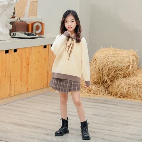 New Girls Sweater Babys Coat Outwear 2021 O Neck Thicken Warm Warm Winter Autumn Knitting Pullover Childrens Clothing