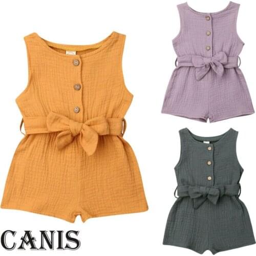 Pudcoco Infant Baby Kids Girl Jumpsuit Romper Cotton Summer Clothes Outfits Baby Clothing For Girls