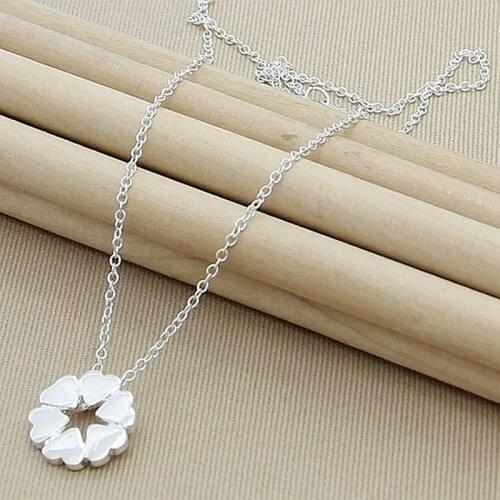 New Arrival 925 Silver Necklace Simple Six Small Heart Pendant Necklace For Women Girl Birthday Jewelry