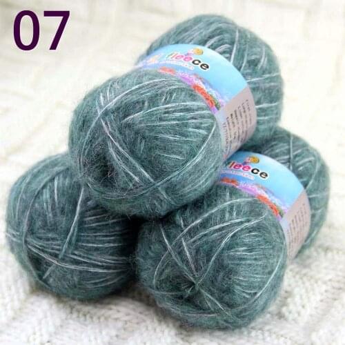 Batch 3 ballsx 50g new mohair cotton shawl sweater hat hand knitted crochet yarn Blue Green 822-07-3