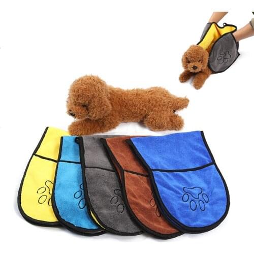 Dog Cat Cleaning Pet Dog Drying Towel Paw Striped Pocket Ultra-absorbent Puppy Cat Bath Towel Microfiber Convenient Soft Product