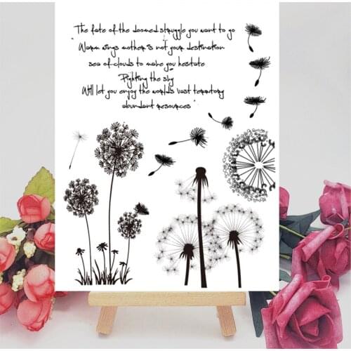 14*18CM Dandelion Transparent Clear Stamps / Silicone Seals Roller Stamp For DIY Scrapbooking Photo Album/Card Making