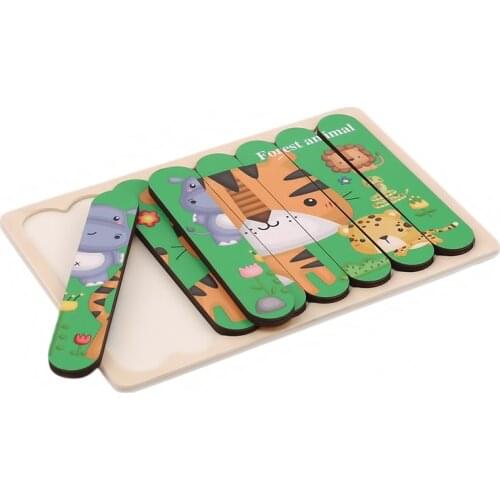 Sale Kids Puzzle Montessori Toy Animals Vehicle Wooden Puzzles Jigsaw Baby Early Educational Learning Toys For Children Gift