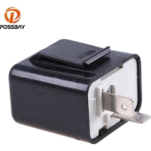 POSSBAY Universal LED Flasher Adjustable Frequency Square Flashing Motorcycle LED Lights Flash Relay Turn Signal Indicator
