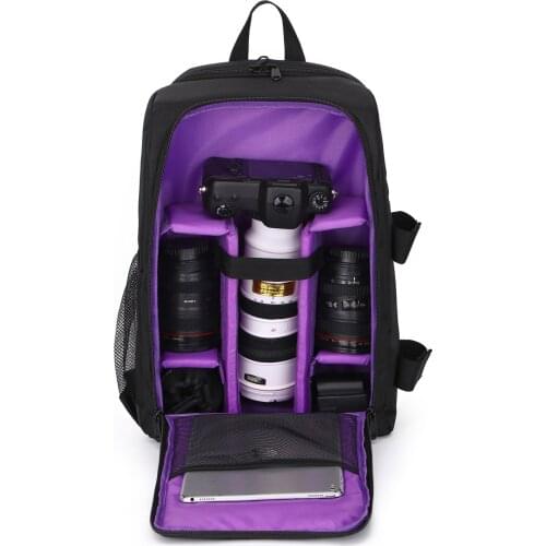 PURFAY Photo Backpack DSLR Bag Tripod Bag Outdoor Portable Waterproof Camera Photography Sac Appareil Reflex