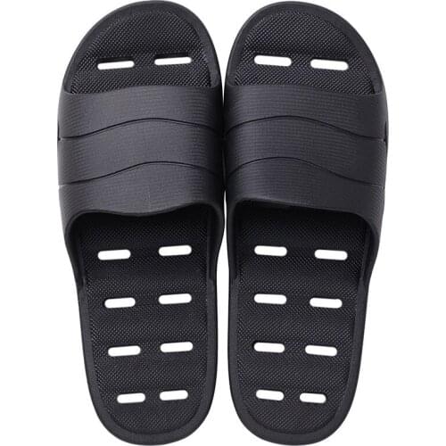 Mens Leaky Bathroom Slippers Indoor Non-slip Home Shoes Couples Beach Flip Flops Male Summer Sandals Man Black Massage Slides