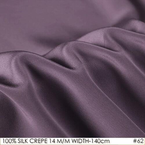 SILK CREPE DE CHINE 140cm width 14momme 100% Pure Silk Fabrics Evening Dress Materials Plum Gray NO 62