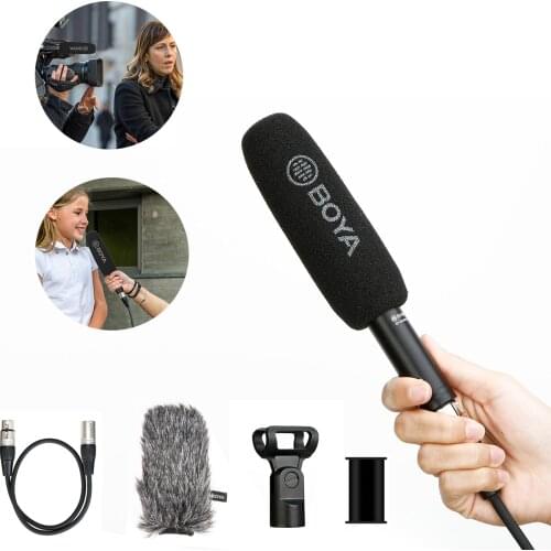 BOYA BY-BM6040 Cardioid Shotgun Microphone Alloy Aluminum Body 60cm XLR Cable for Broadcast TV Location Shooting Documentaries