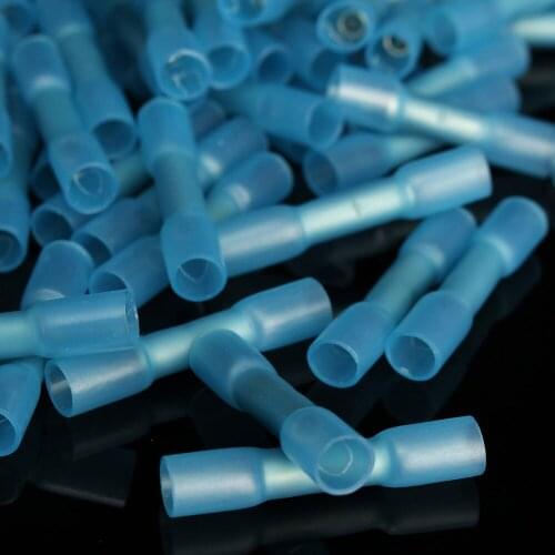 High Quality 100pcs Insulated Heat Shrink Butt Connectors Wire Electrical Crimp Terminals 16-14AWG Kit Fit 1.5-2.5mm
