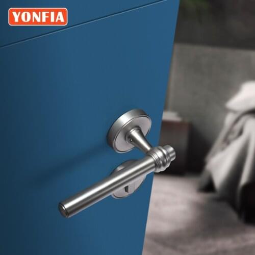 YONFIA 8031 Traditional Brushed Satin Nickel Luxury Door Handle Chrome Plated Silver Door Locks and Handles for Interior Door
