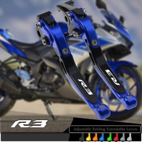 YZFR3 1 Pair Adjustable Brakes Clutch Levers Handle Bar for YAMAHA YZF R3 2015 2016 2017 2018 2019 2020 YZF-R3