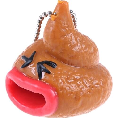 New Funny Poo Squish Emoticon Toy Keychains Pop Out Tongues Novelty Fun Little Tricky Prank Antistress Toy for Kids