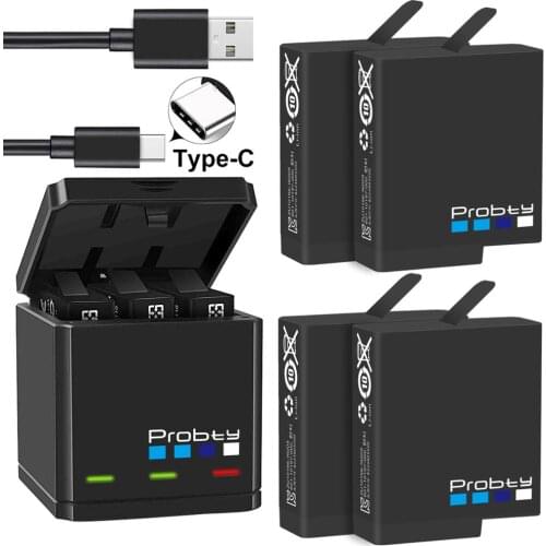 Original probty for GoPro Hero 7 hero 6 hero 5 Black Batteries and Triple Charger for GoPro Hero 7/6/5 Black Battery Accessories