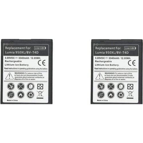 2PCS/LOT 3340mAh BV-T4D / BVT4D Replacement Battery For Microsoft Nokia Lumia 950 XL 940 XL RM-1118 RM-1116 + Tracking Code
