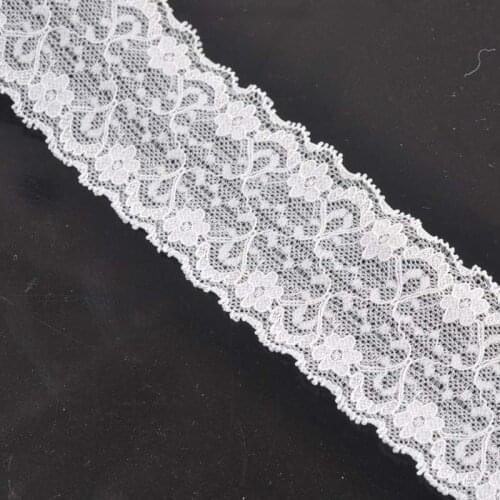 5 yard/lot wedding decoration 5cm width White Flower pattern Embroidered Lace Fabric Trim Ribbon Garment Accessories CP1372