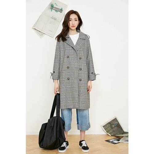 Abrigos Mujer New Fashion Elegant Trench Coat For Women Double Breasted Windbreaker female Long Sleeve Overcoat