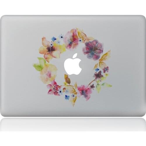 Abstract watercolor wreath Vulture style Vinyl Decal Laptop Sticker For DIY Macbook Pro Air 11 13 15 inch Laptop Skin