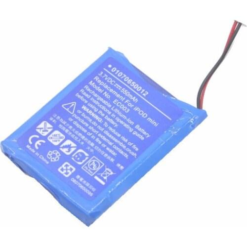 10 x 550mAh Replacement Battery For iPod Mini EC003 EC007 M9804 M9801 M9802 M9806 W065 M9807 A1051 M9805 4GB MP3/4 1st 2nd Gen