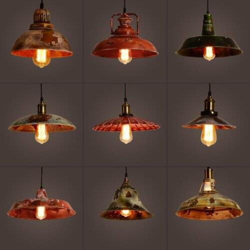 American nostalgic industrial style retro iron art loft chandelier bar creative coffee restaurant single end pot lid Chandelier