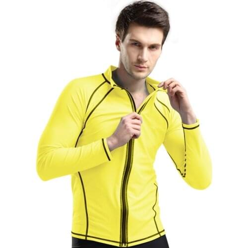 Free Shipping 1 Pic Gold Jellyfish Diving Suit For Men Plus Size XXL 3XL 4XL UV Long Sleeves Snorkeling Surfing Swimsuit