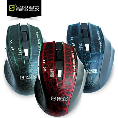 Wireless Mouse 2400DPI Adjustable USB Receiver Optical 2.4GHz Computer Portable Gaming Mice 6 Buttons Opitical Ergonomics