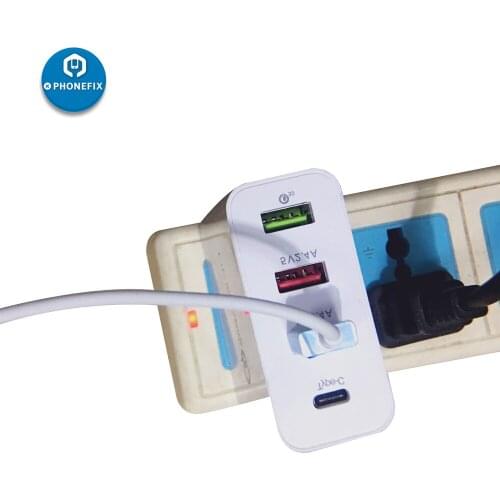 USB Quick Charge 3.0 Type C Fast Charging Adapter 4 Port with EU US UK Plug USB Charger Adapter for iPhone Repair Mobile Repair