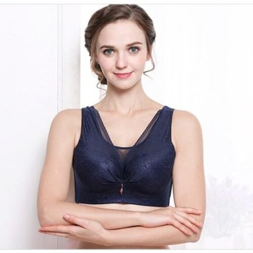 C D Full Cup Bra 5 Hooks Thin Bra Women Underwire Vest Style Back Strap Bras 95E Push Up Wide Strap High Wide Side Bra Underwear