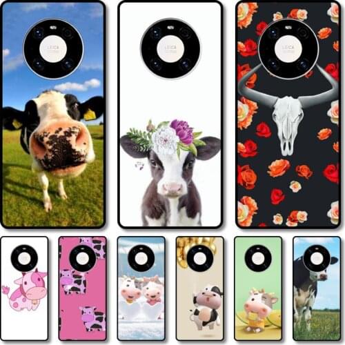 Cows Phone Case For Huawei mate 40 30 10 20 40 8 9 Lite Z Pro RS black cell shell
