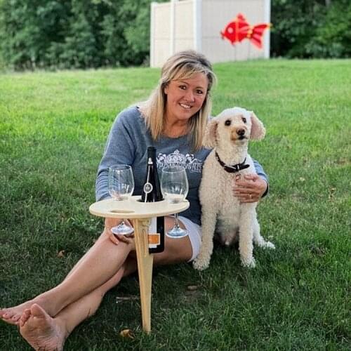 Wooden wine rack detachable outdoor wine rack table foldable outdoor wine rack