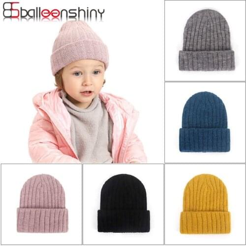 Balleenshiny Kids Winter Hat Baby Cap Cotton Knit Beanie Hats For Toddler Boy Girls Spring Winter Headwear Newborn Baby Hats