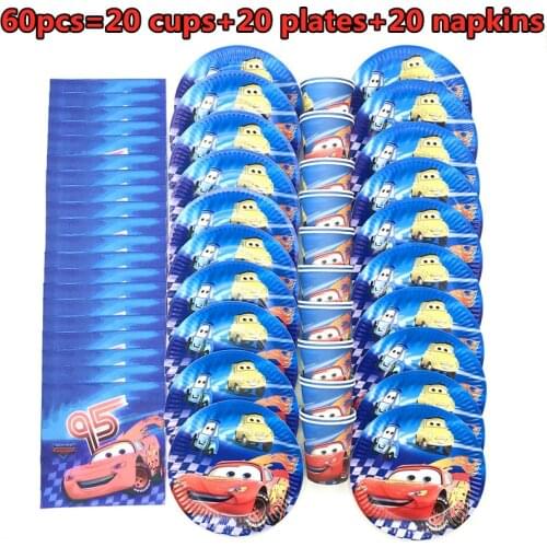 Disney Lightning McQueen Cars Birthday Party decorations kids Cups Plates Napkins Baby Shower Disposable Tableware Set Supplies
