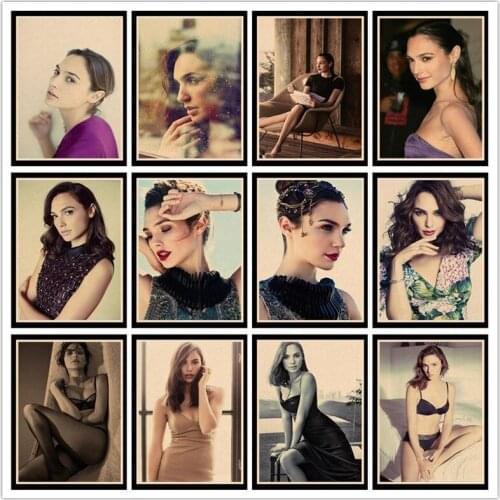 Perfect JL Gal Gadot Vintage Posters For Home/Bar/Living Decor kraft Paper high quality poster wall sticker HBB28