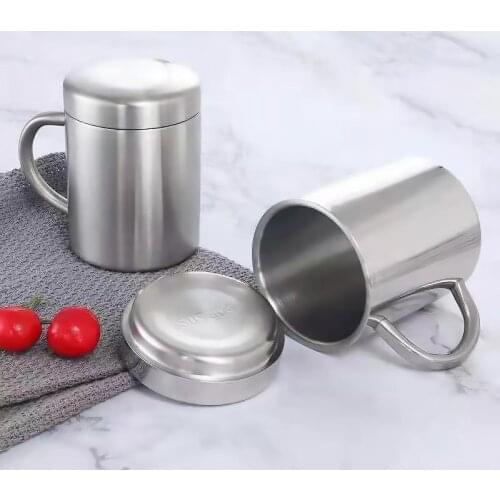 200/300/400ml Double Wall Anti Scalding Coffee Mug Insulated Portable Stainless Steel Polishing Beer Tea Juice Drinking Cup
