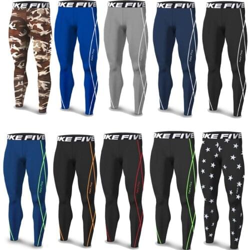 TakeFive Newest Edition Mens Navy Skin Compression Tights Base Layer Running Fitness Total Long Pants