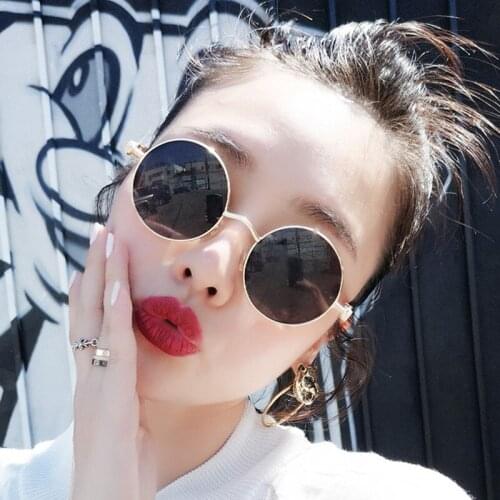 RMM Brand new 2018 Mirror Lens Round Glasses Goggles Steampunk Sunglasses Vintage Retro For men and women