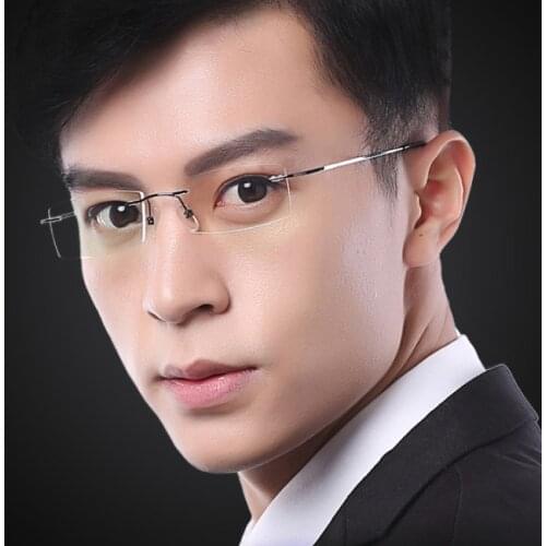 Eyesilove ultra-light men Titanium Alloy Rimless myopia glasses women Nearsighted Glasses prescription glasses -0.50 to -6.00
