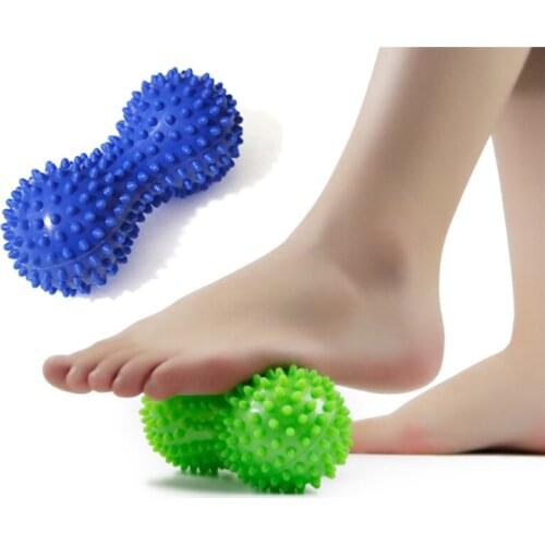 Peanut Shape Massage Yoga Sport Fitness Ball Durable PVC Stress Relief Body Hand Foot Spiky Massager Trigger Point Foot Pain