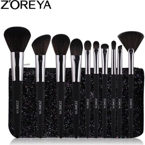 Zoreya Zhuo Er Ya New Style Currently Available 10 Rubber Paint Pointed Tail Handle Portable Universal Makeup Brush Set