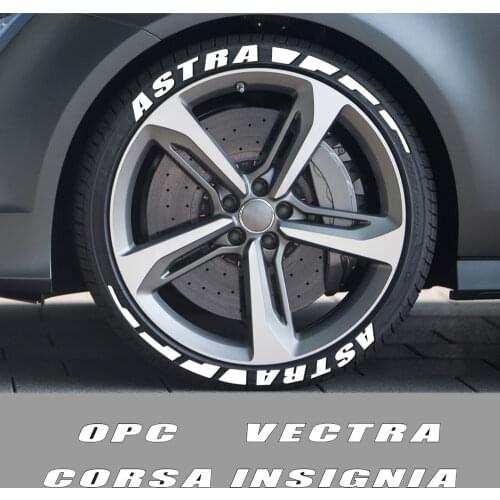 Car Tyre Letters Stickers For Opel OPC Astra J H G K Insignia Corsa D B E Mokka Vectra B 3D Rubber Auto Wheels Label Accessories
