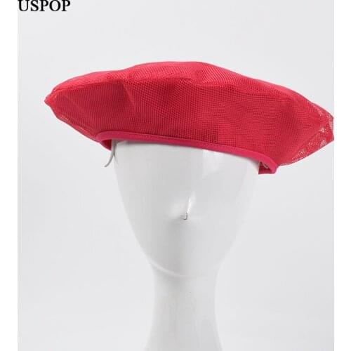 USPOP 2021 New Autumn Solid Color Hat Mesh Yarn Vintage Berets Womens Berets