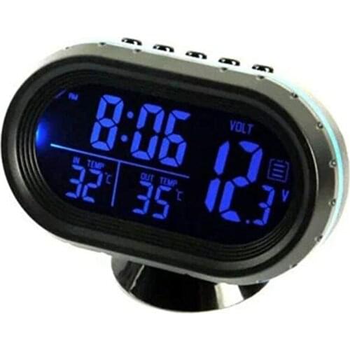NEW 3 In 1 Car Electronic Watch Car Digital Led Electronic Lcd Clock Thermometer Voltmeter Led Digital Thermometer Voltmeter