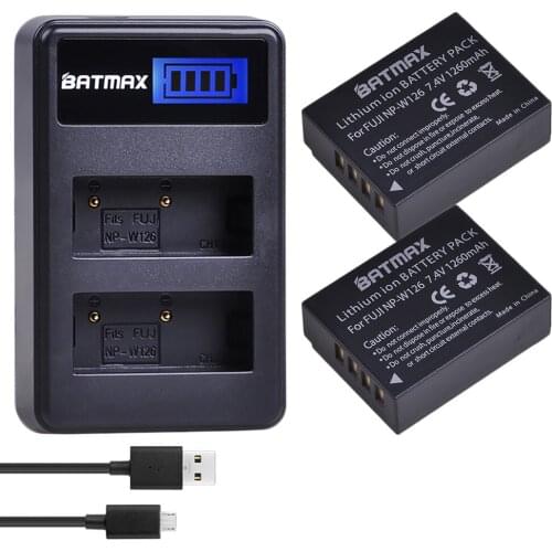 NP-W126 1260mAh NP W126 NPW126 Batteries + LCD Dual Charger for Fujifilm Fuji X-Pro1 XPro1 X-T1 XT1, HS30EXR HS33EXR X PRO1