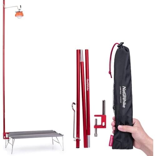 Naturehike Outdoor Portable Folding Lamp Pole Aluminum Alloy Hiking Camping Ultralight Tent Lantern Fixing Stand Light Holder