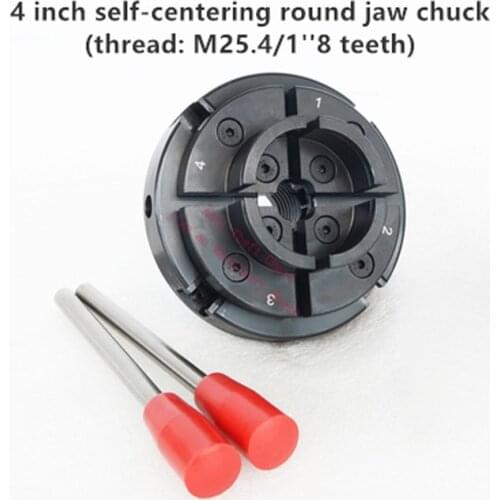 1"8TPI/M33*3.5 Woodworkin lathe chuck wood spin chuck 4 inch self-centering linkage bevel gear chuck round claw 4 four-jaw chuck