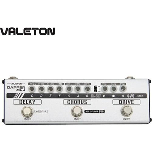 Valeton Dapper Mini Multi-effect Pedal with Overdrive Distortion Tuner Chorus Delay with Tap Tempo for Electric Guitar MES-1