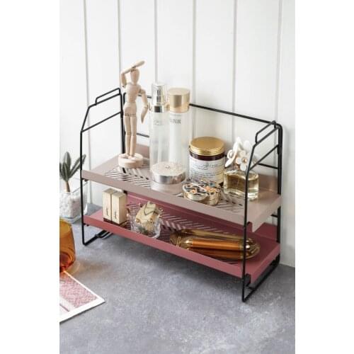 Desktop rack, cosmetic storage box, multi-layer iron home, Nordic style, skin care shelf