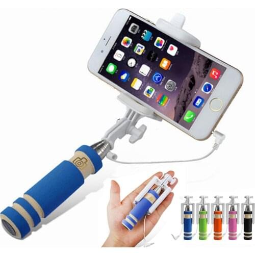 Popual Foldable Wired Selfie Stick Handheld Extendable Monopod Mini Non-slip Handle for iPhone 6/6S plus/Samsung-20