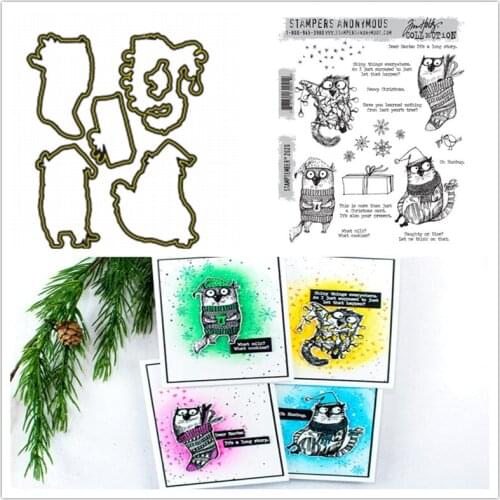 Merry Christmas Metal Cutting Dies and Stamps Scrapbooking Embossing Paper Craft Knife Mould Couple Stencils Dies New 2021